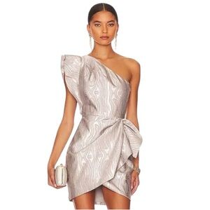 SAYLOR Ann One-Shoulder Silver Dress Size Small.  NWT